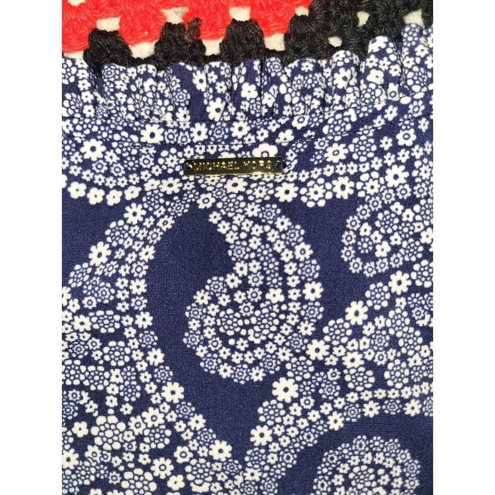 Michael Kors‎ Dress Blue Paisley Print Stretch Women's Extra Small 145